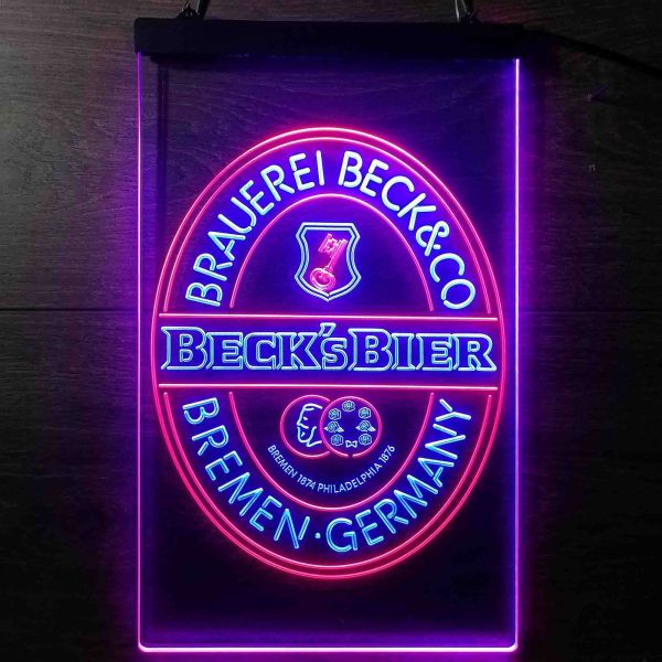 Beck's Logo Dual LED Neon Light Sign